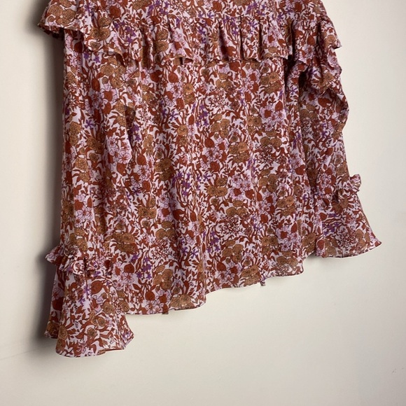 J Crew Ruffle crinkle chiffon top in fête floral Size small - Picture 12 of 17